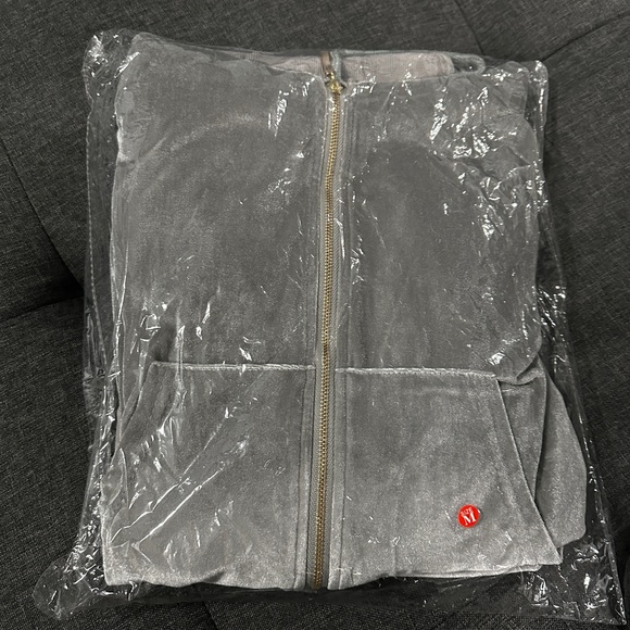 Grey Velour Crop Tracksuit (NEW) - Picture 2 of 3